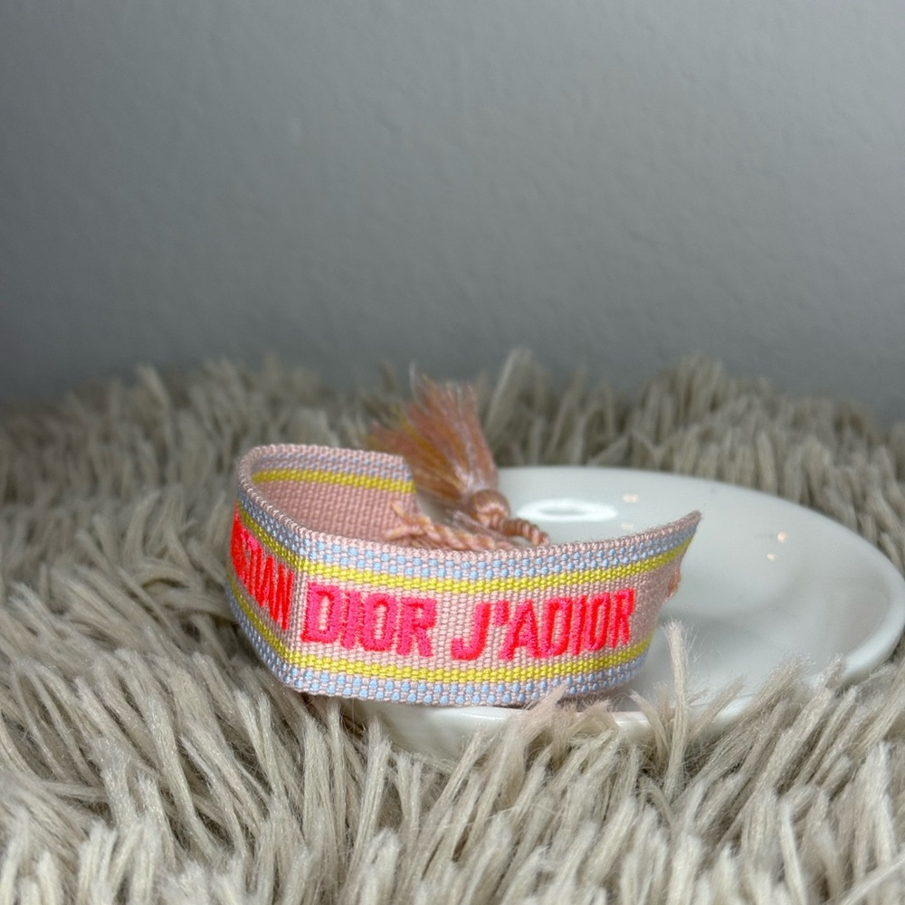 Dior Pink and Yellow Christian Dior Woven Bracelet - Picture 2 of 2